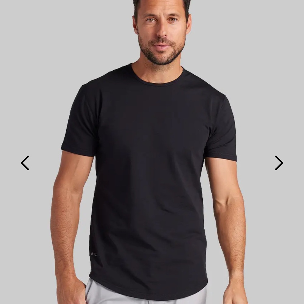 BYLT Premium Basics Drop Cut Lux Shirt Black Size LARGE L NEW